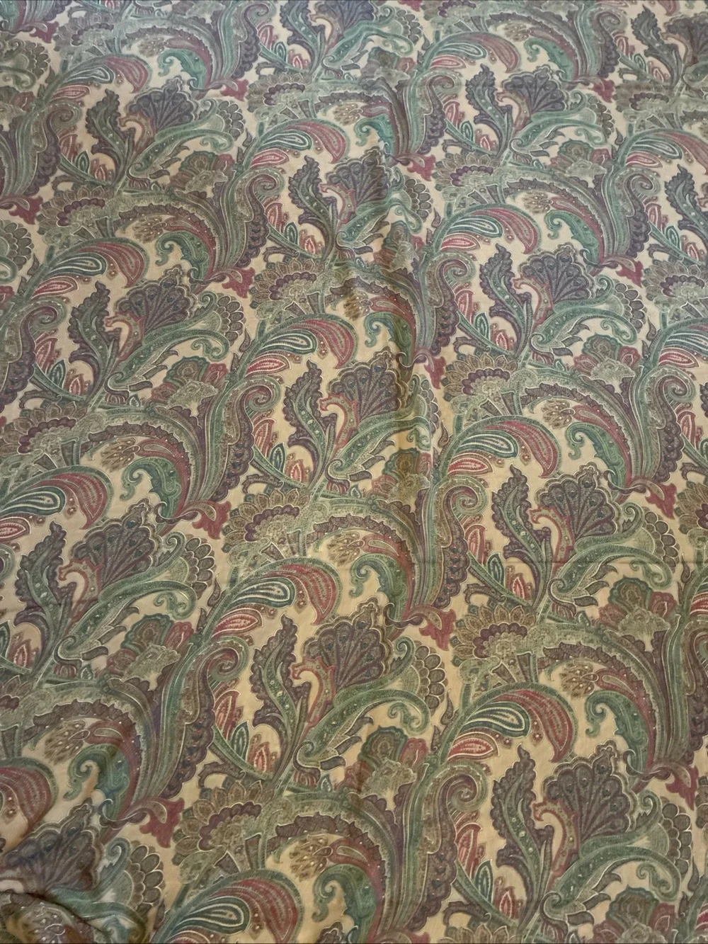 American Living Paisley Sheer Curtain Panel in Olive Green and Brown